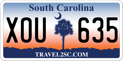 SC license plate XOU635