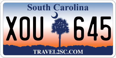 SC license plate XOU645