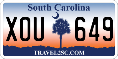 SC license plate XOU649