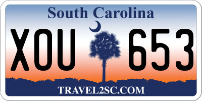 SC license plate XOU653