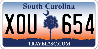 SC license plate XOU654