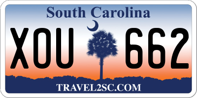 SC license plate XOU662