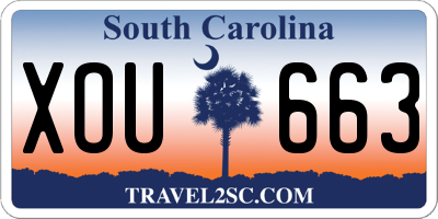 SC license plate XOU663