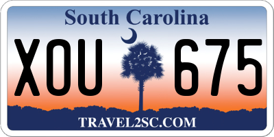 SC license plate XOU675