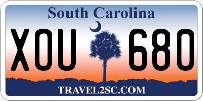 SC license plate XOU680