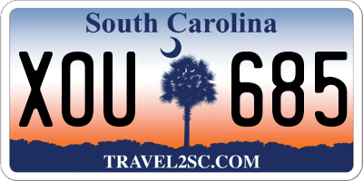 SC license plate XOU685