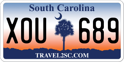 SC license plate XOU689