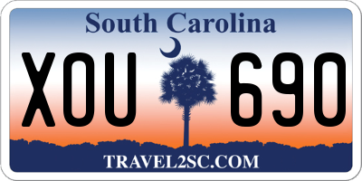 SC license plate XOU690