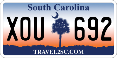 SC license plate XOU692