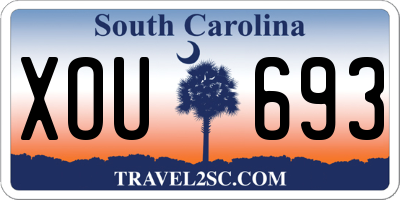 SC license plate XOU693