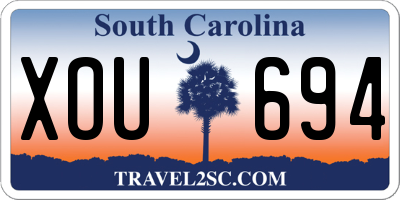 SC license plate XOU694