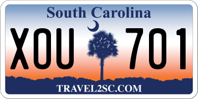 SC license plate XOU701