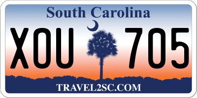 SC license plate XOU705