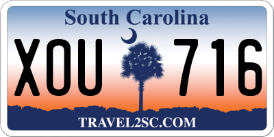 SC license plate XOU716
