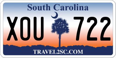 SC license plate XOU722