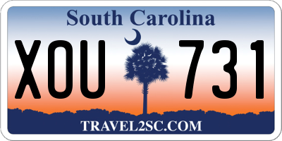 SC license plate XOU731