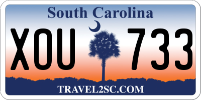 SC license plate XOU733