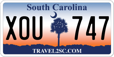 SC license plate XOU747