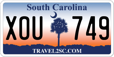 SC license plate XOU749
