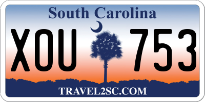SC license plate XOU753