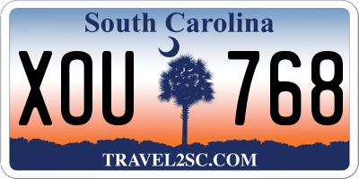 SC license plate XOU768