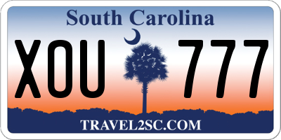 SC license plate XOU777