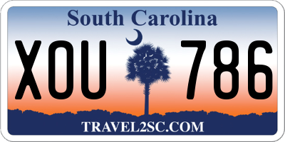 SC license plate XOU786