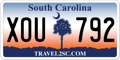 SC license plate XOU792