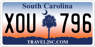 SC license plate XOU796