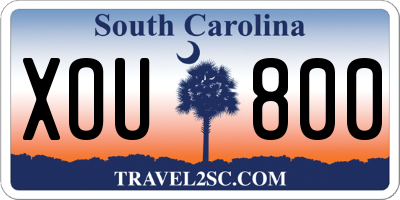 SC license plate XOU800
