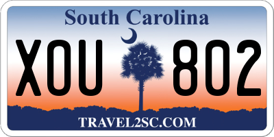 SC license plate XOU802