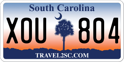 SC license plate XOU804