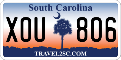 SC license plate XOU806