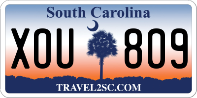 SC license plate XOU809