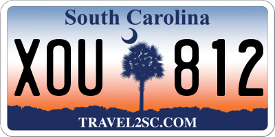 SC license plate XOU812