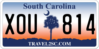 SC license plate XOU814
