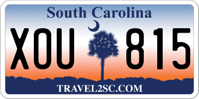 SC license plate XOU815