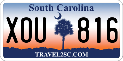 SC license plate XOU816