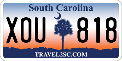 SC license plate XOU818