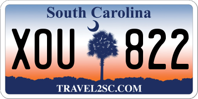 SC license plate XOU822