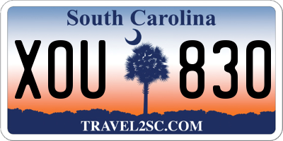 SC license plate XOU830
