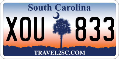 SC license plate XOU833
