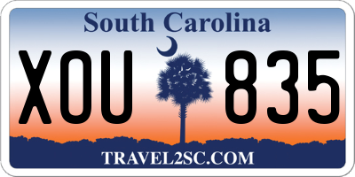 SC license plate XOU835