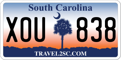SC license plate XOU838