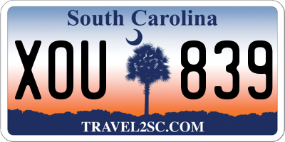 SC license plate XOU839
