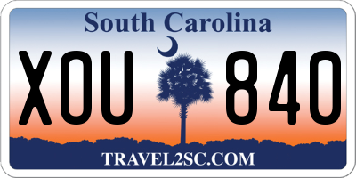 SC license plate XOU840