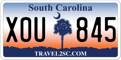 SC license plate XOU845