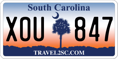 SC license plate XOU847