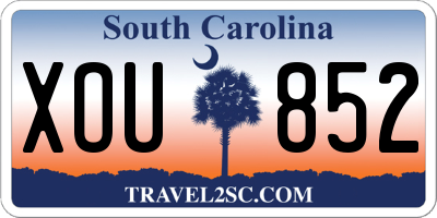 SC license plate XOU852