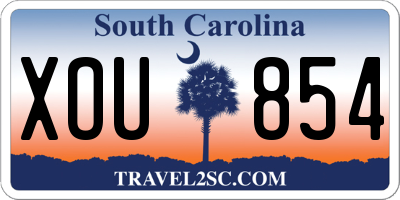 SC license plate XOU854